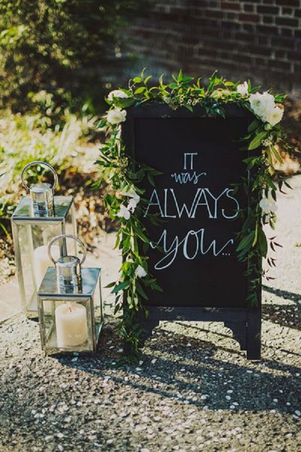 rustic lantern wedding sign decor