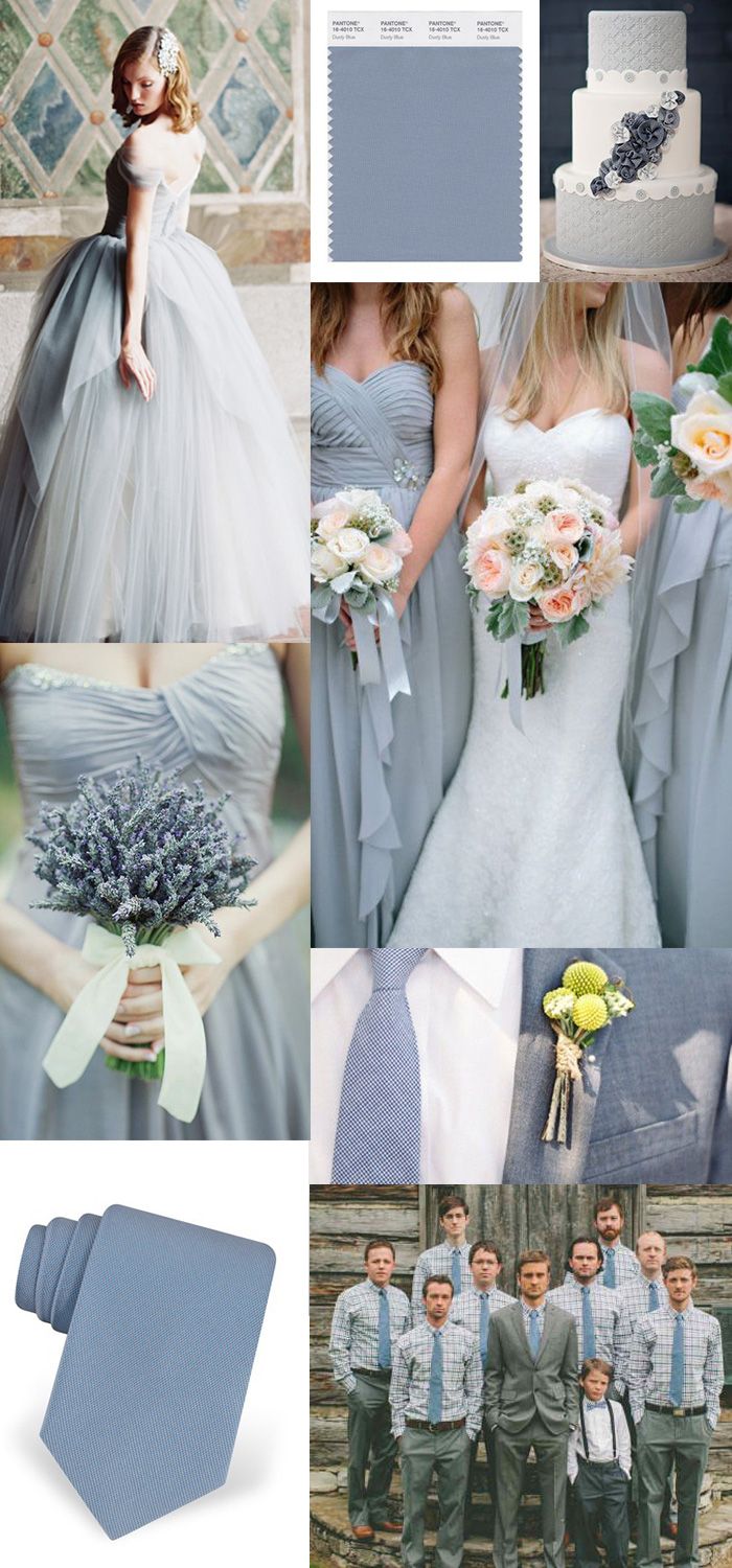 dusty slate blue bridesmaid dresses