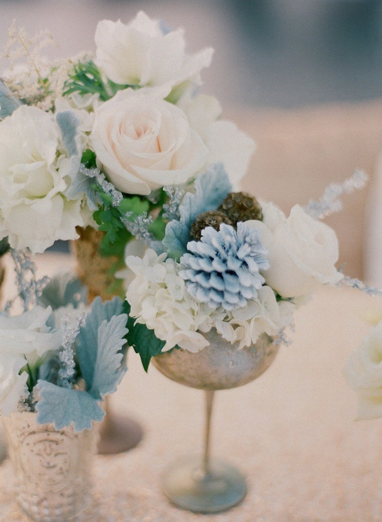 Dusty Blue Wedding Flower Decor Ideas