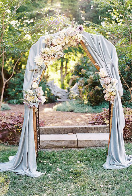 Dusty Blue Wedding Ideas - Dusty Blue Arch with Flowers