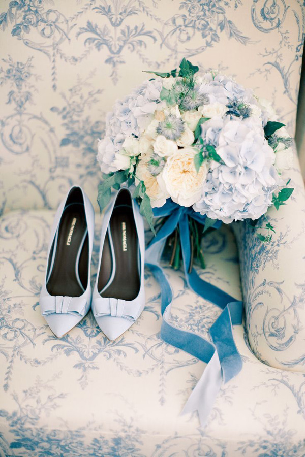 blue wedding shoes for bride