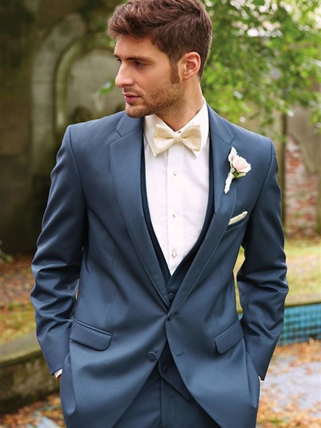 Dusty Blue Wedding Tuxedo Idea | Deer Pearl Flowers