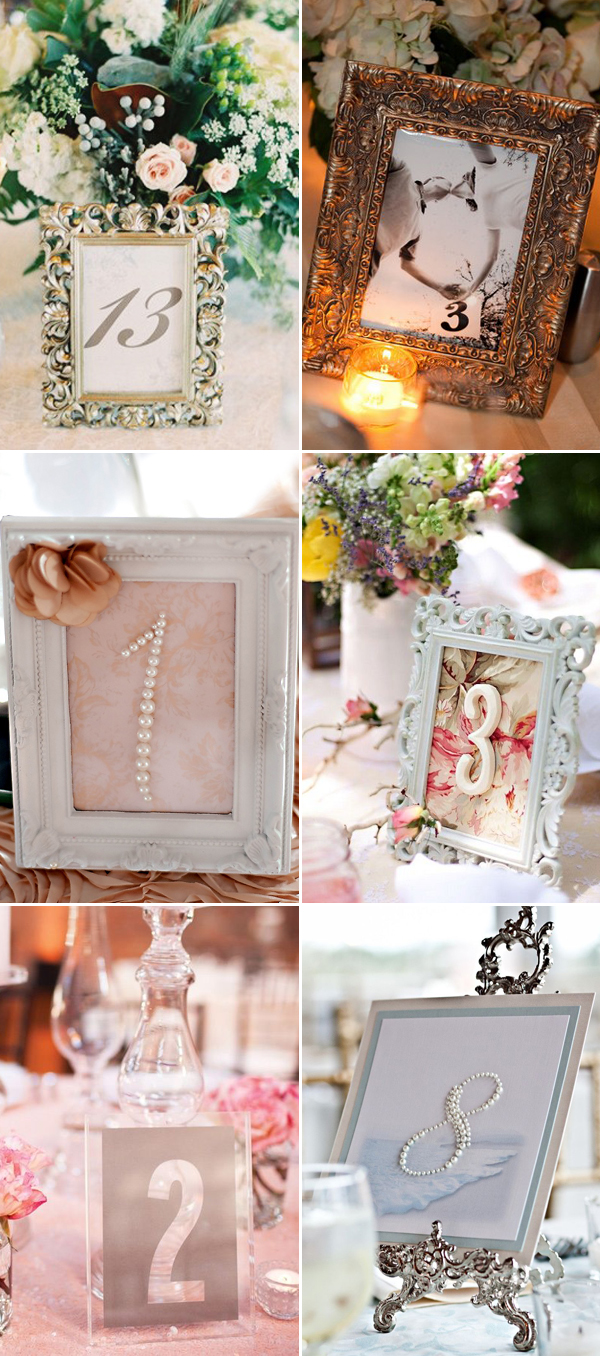 Framed Numbers DIY Table Numbers Ideas for Wedding