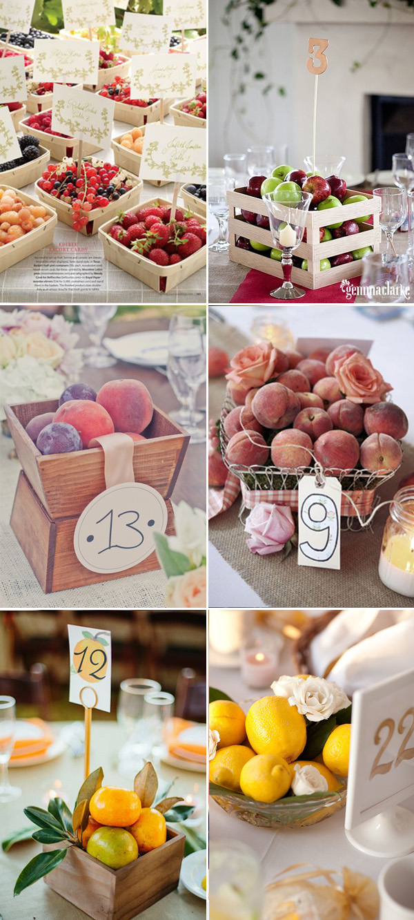 Fruit Diy Wedding Table Number Ideas