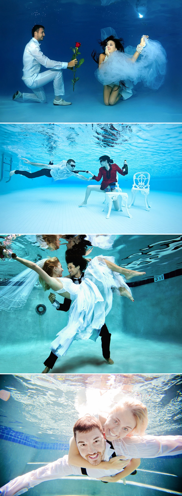 Funny Underwater Engagement Photos