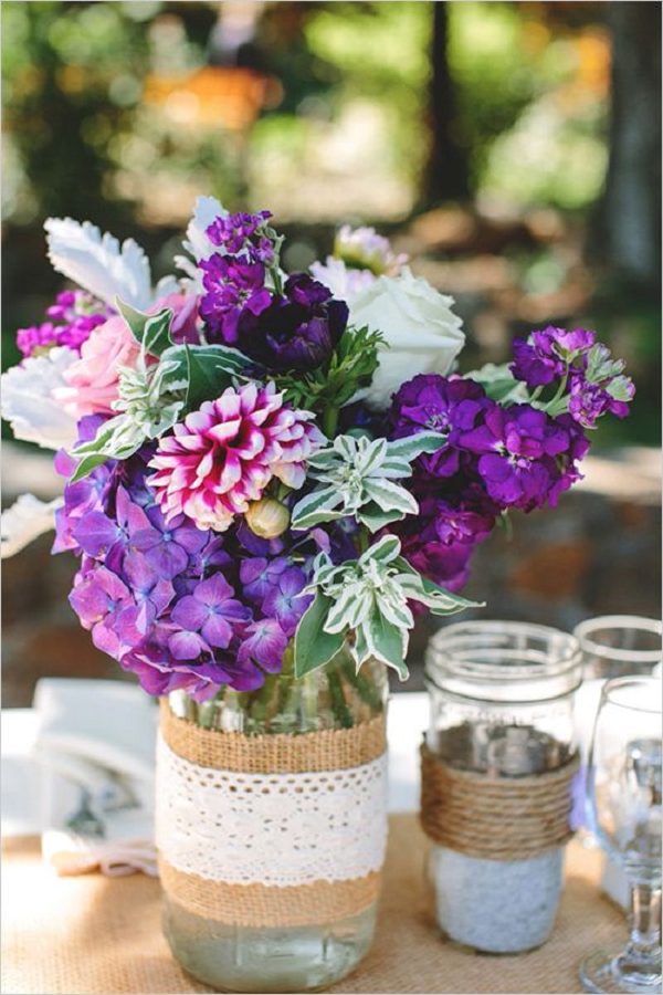 Lavender, burlap, and twine wedding in Sonoma