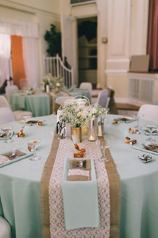 Mint, burlap and lace wedding ideas