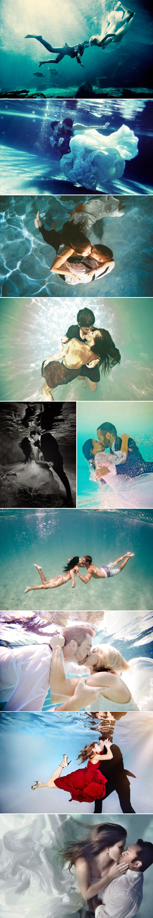 Romantic Underwater Engagement Photo Ideas