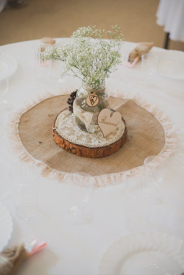 Rustic Burlap Wedding Decorations Centerpiece Deer Pearl Flowers