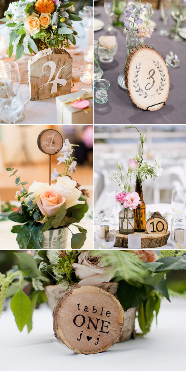 Rustic Woodwork Table Numbers for Wedding