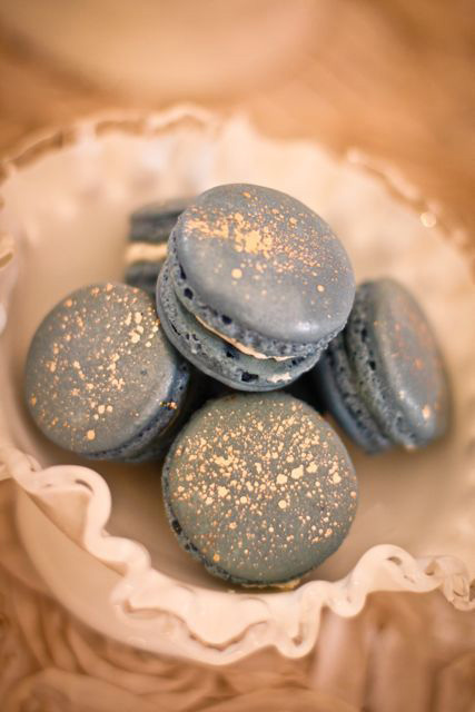 Sparkle Dusty Blue Macaroons