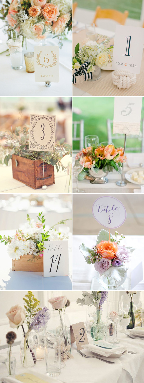 Wedding Table Number Holders