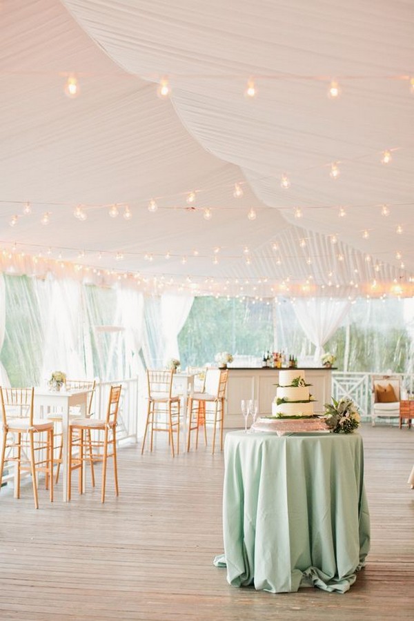blush and mint wedding tent decor ideas