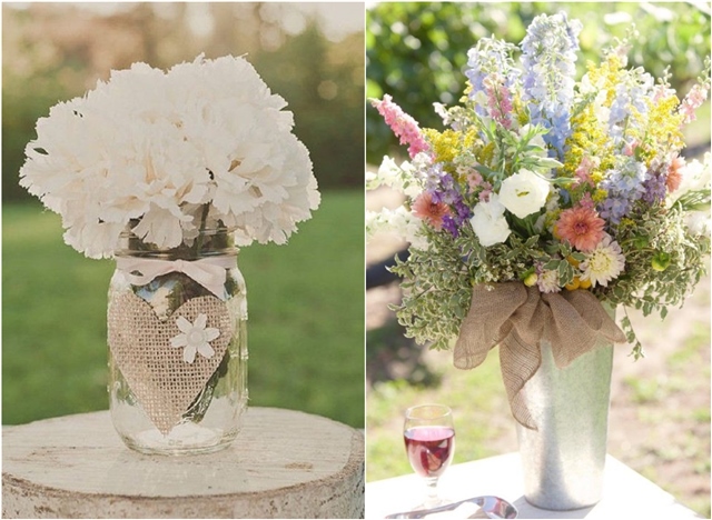 burlap wedding centerpiece ideas