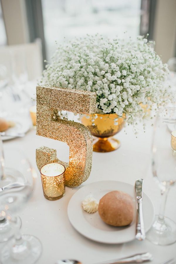 glam gold wedding centerpieces
