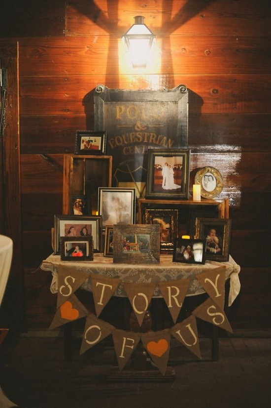 rustic barn wedding story table decor ideas