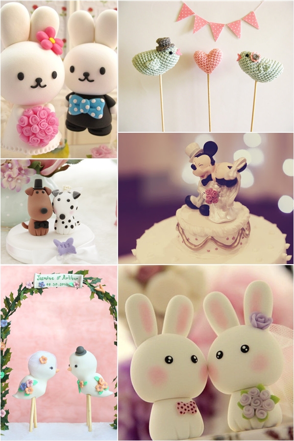 Cute Animal Wedding Cake Toppers
