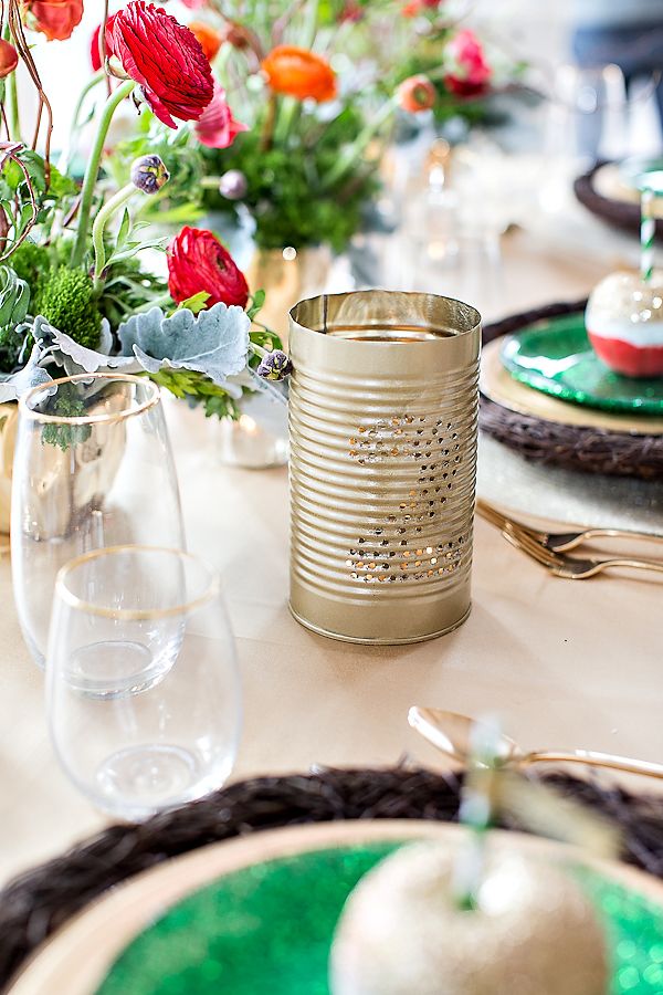 DIY tin can lantern table numbers