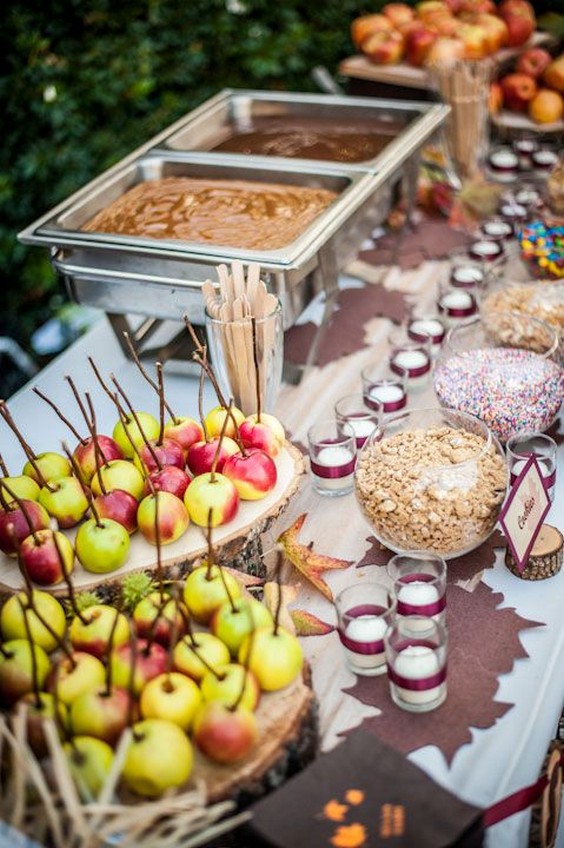Fall Wedding Ideas- DIY Caramel Apple Bar