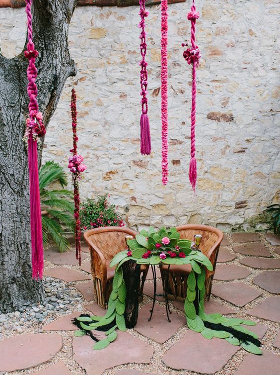 Fresh flower and macrame hanging installments
