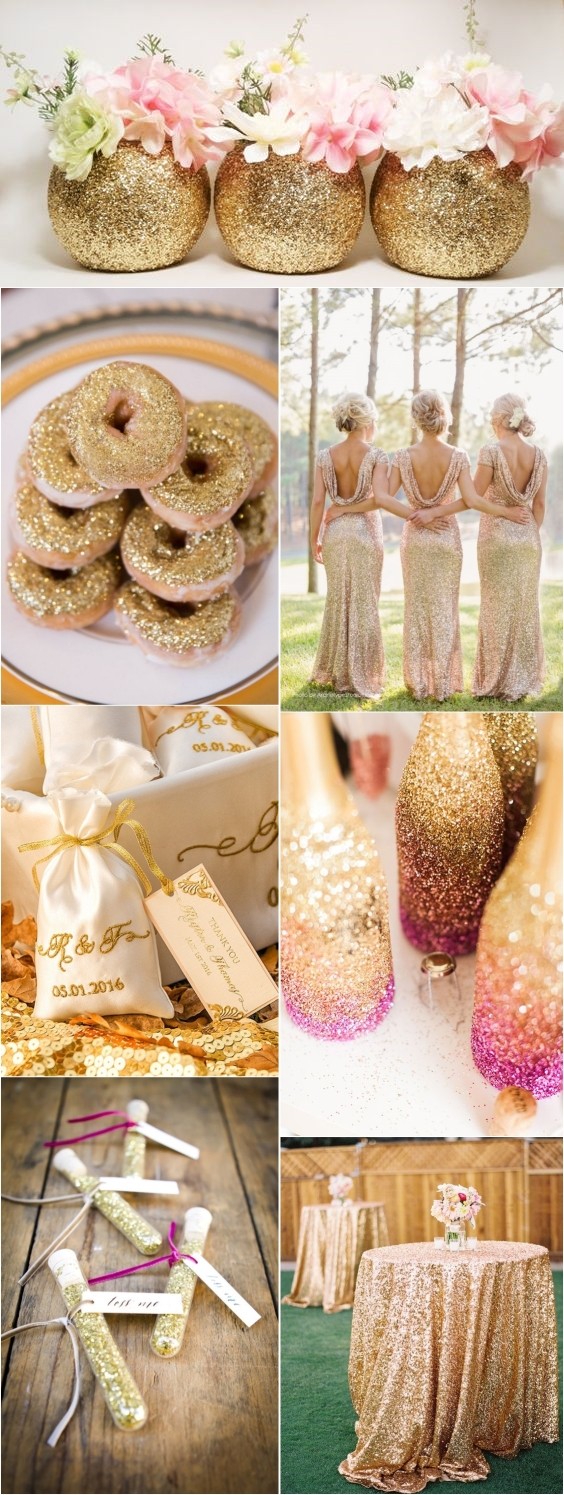Gold Glitter Wedding Color Ideas