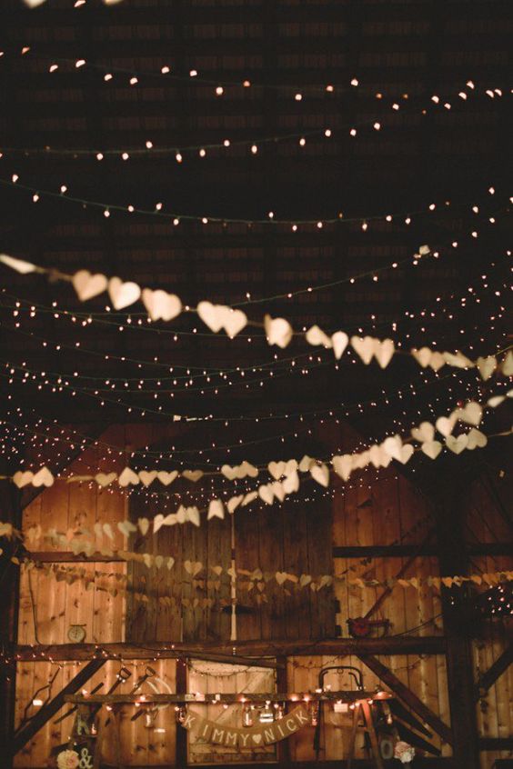 Hanging Garland In Barn Wedding Decor Ideas