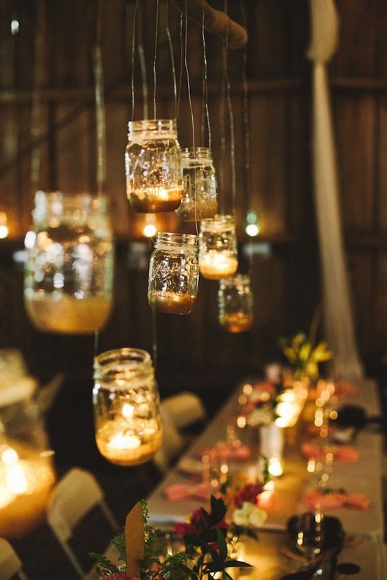 Lights in Mason Jars Wedding Ideas