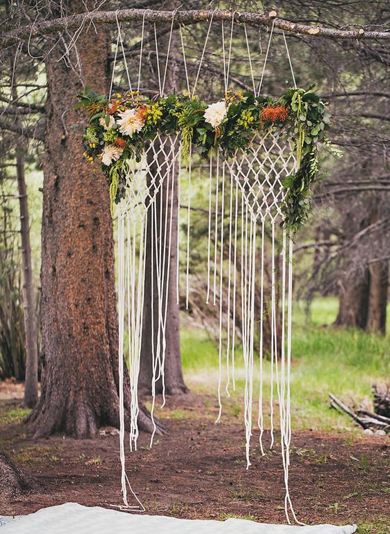 Rustic Bohemian Wedding Macrame Matters Backdrop