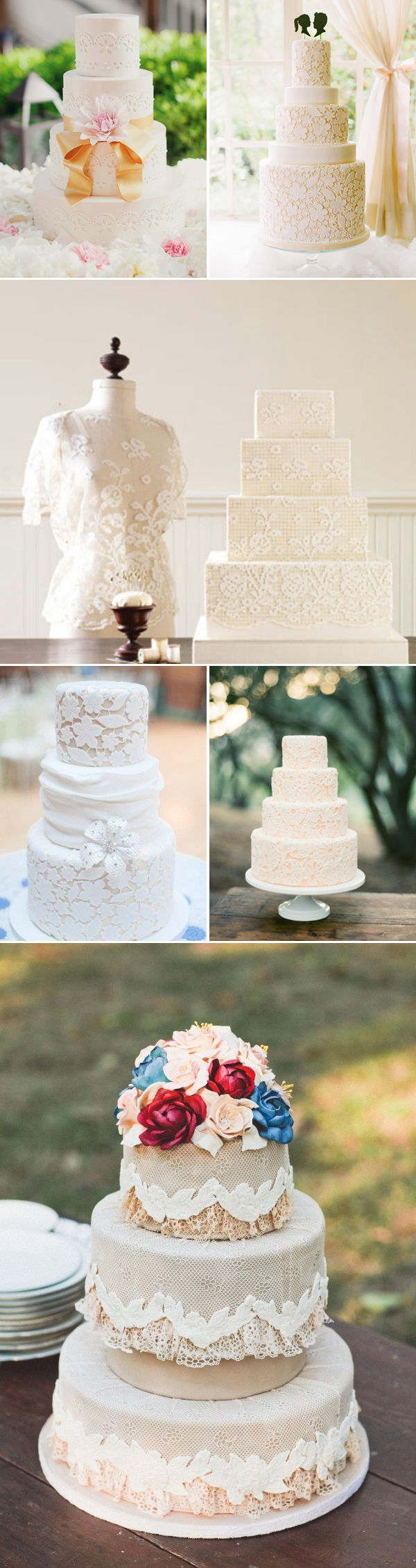 Rustic Lace Wedding Cakes Pictures