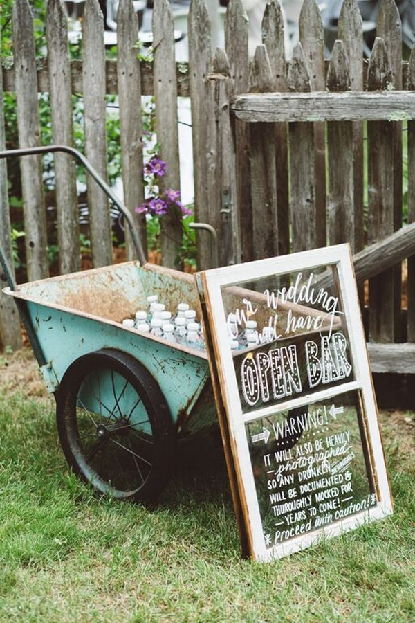 Rustic Open Bar Sign