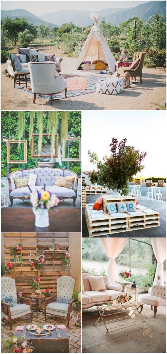 Rustic Wedding Lounge Sofa Decor Ideas