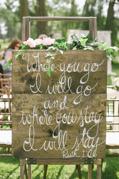 Rustic Wedding Sign Where you go I will go and where you stay I will stay