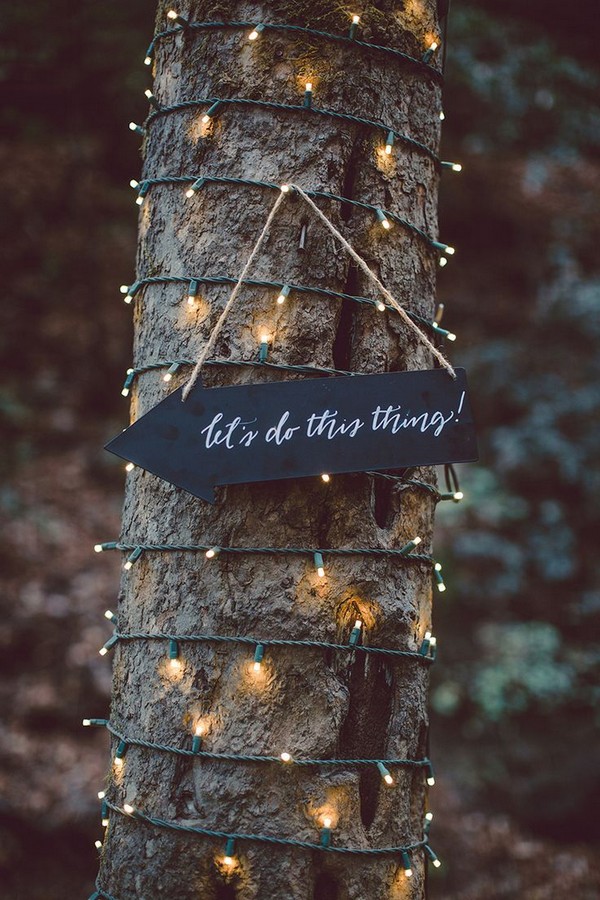 Rustic chalkboard wedding sign