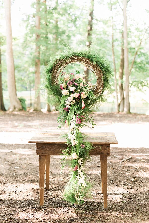 Rustic wedding ceremony decor