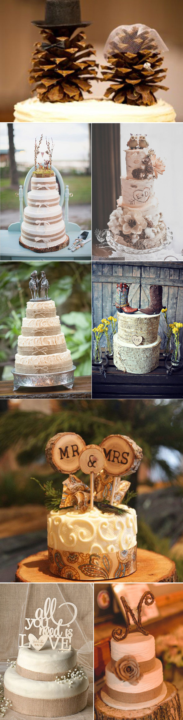 Rustic wedding ideas - rustic wedding cake toppers