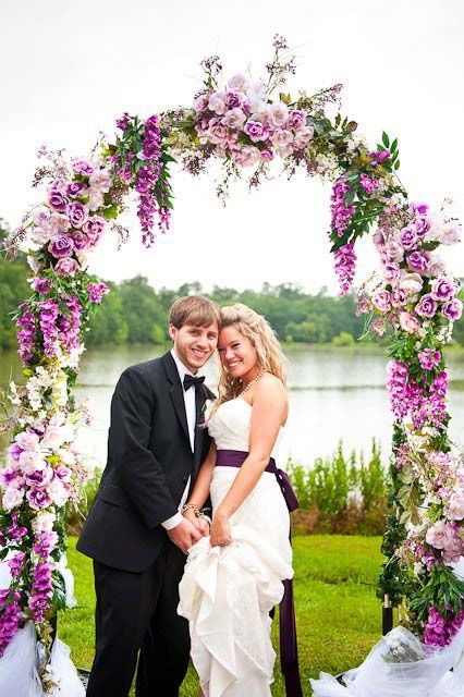 Vintage Purple Rose Wedding Arch