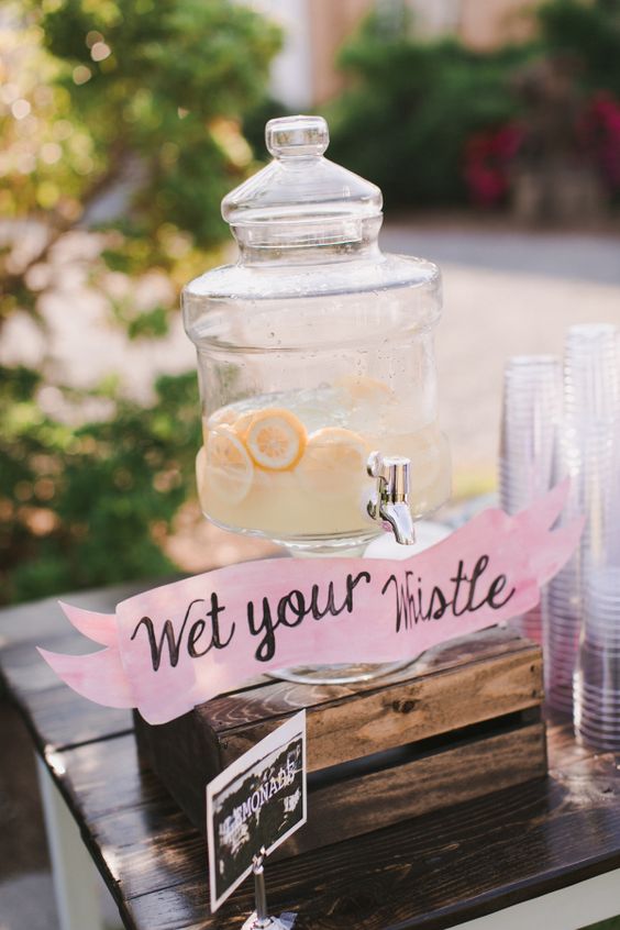 Wet your whistle wedding drink ideas