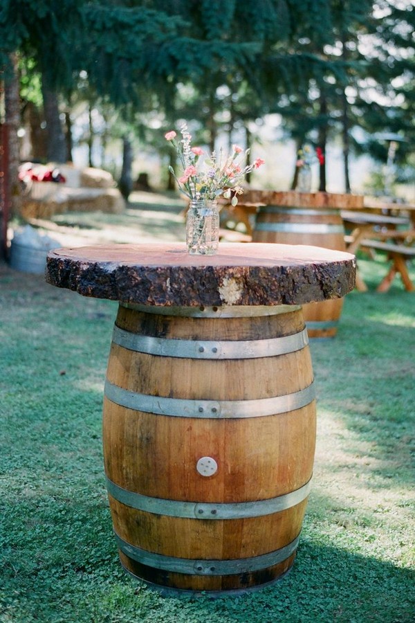 Wine barrel cocktail tables