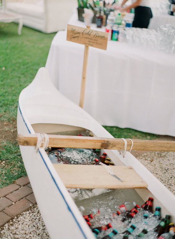 cool canoe reception bar idea