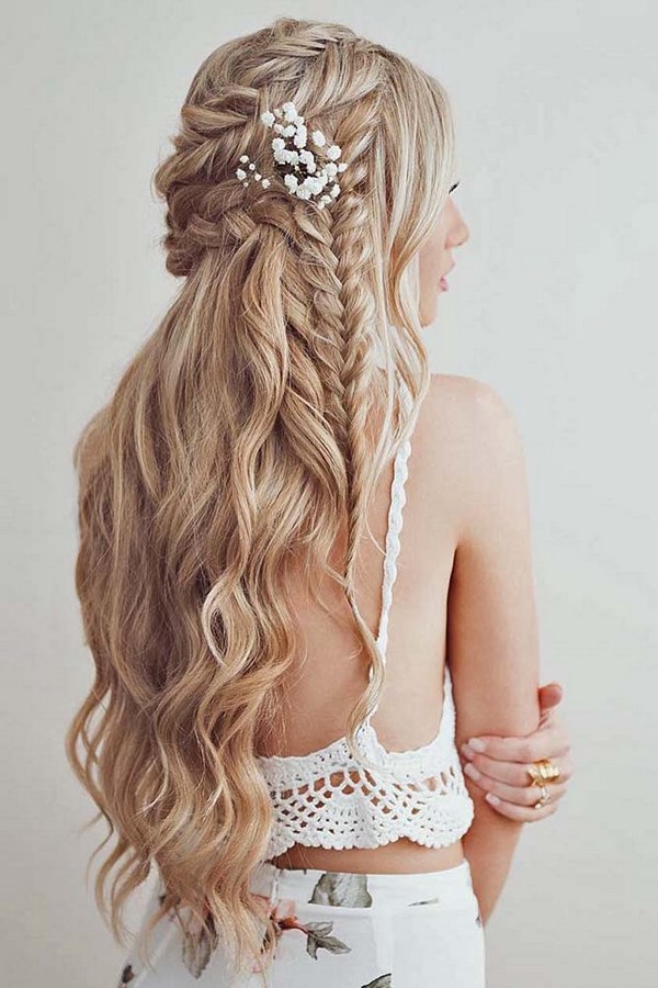 40 Stunning Half Up Half Down Wedding Hairstyles With Tutorial Deer Pearl Flowers