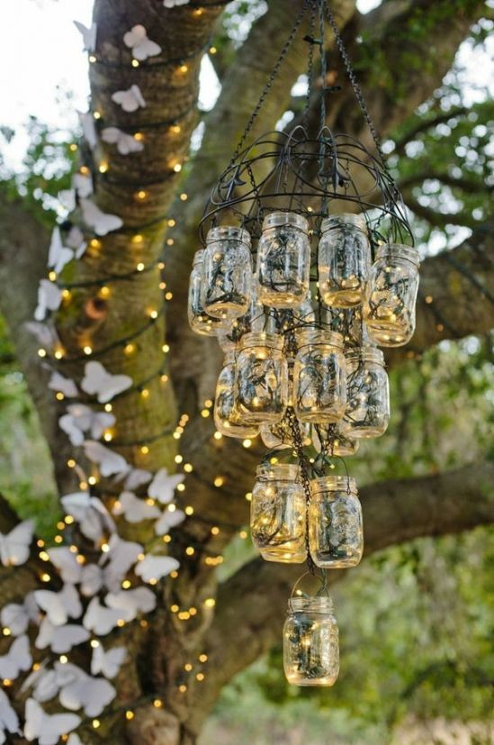 mason jar light fixture barn wedding decor ideas