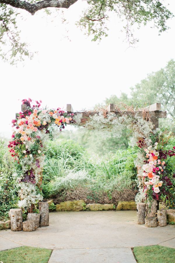 pastel roses rustic wedding arch ideas