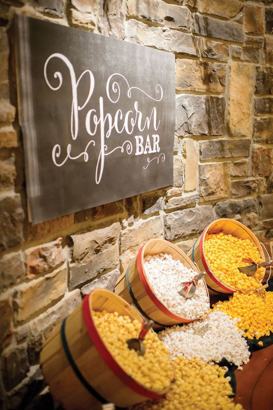 popcorn wedding food bar