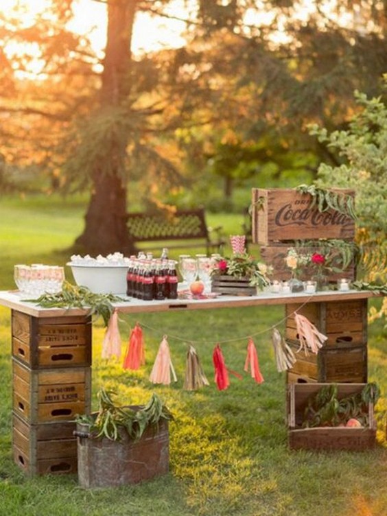 rustic country wedding bar