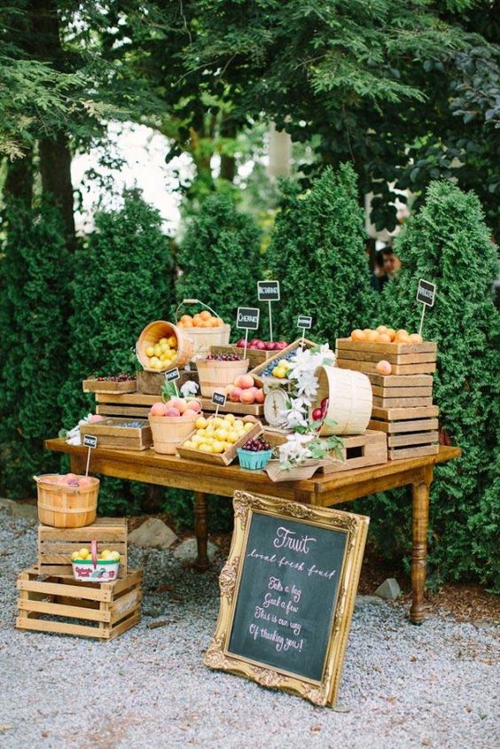 rustic fruit bar wedding decor ideas