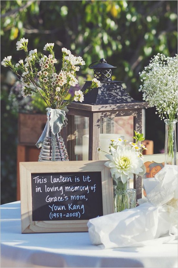 rustic in loving memory table