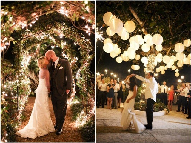 rustic lights wedding decor ideas