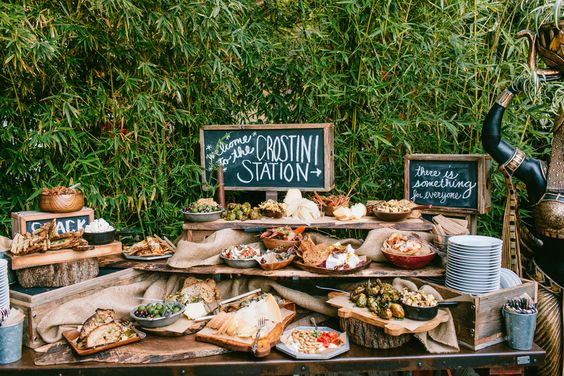 rustic outdoor wedding dessert bar ideas