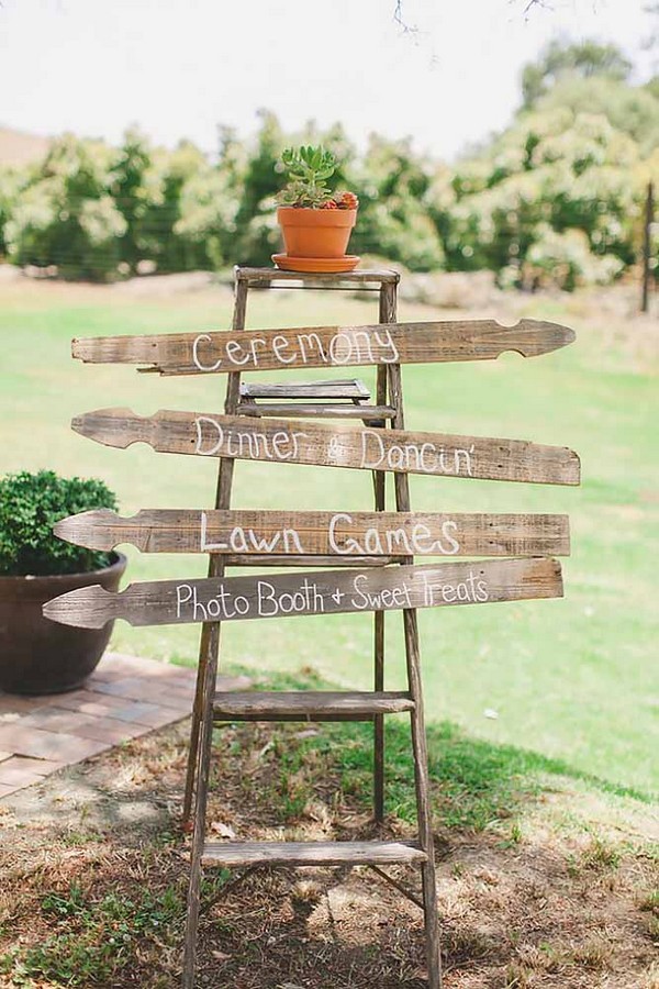 rustic outdoor wedding sign ideas