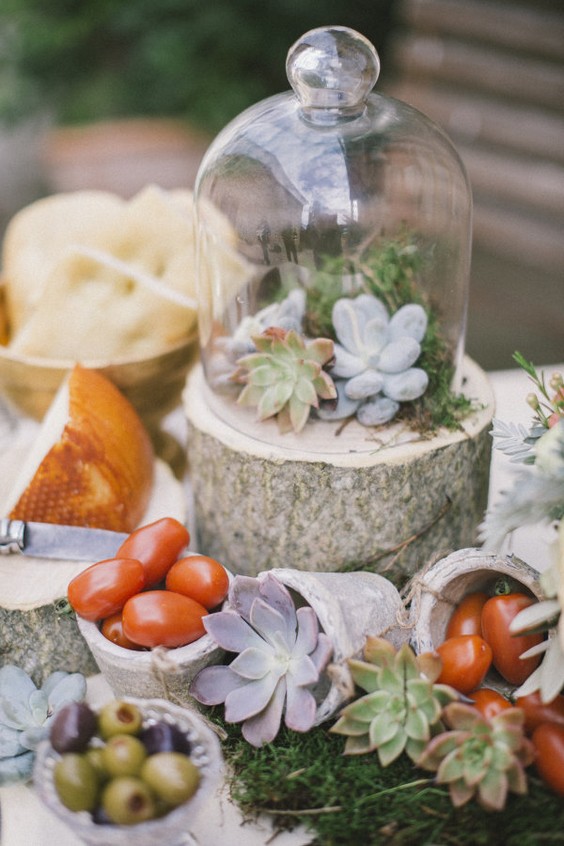 rustic succulent wedding centerpiece